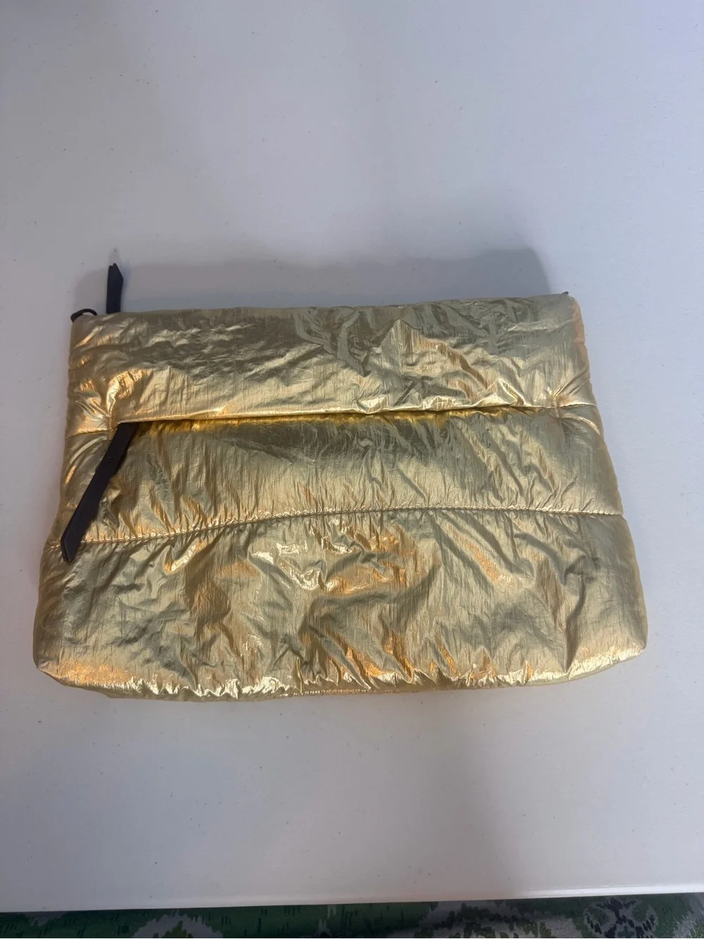 Trouvé Athleisure Crossbody Gold Quilted Puffer Clutch Bag - new